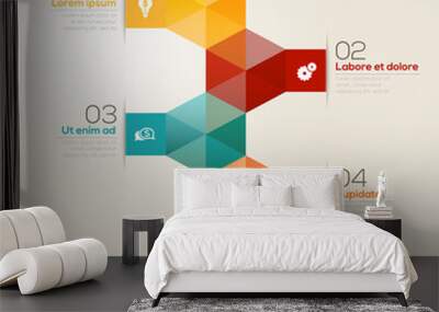 colorful isometric shape design layout Wall mural