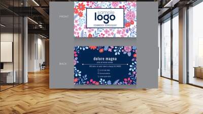 Cute Floral pattern Business card name card Design Wall mural