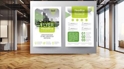 Green Brochure cover Flyer Poster design Layout template Wall mural