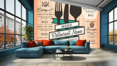 Restaurant Menu Design Template Layout Wall mural