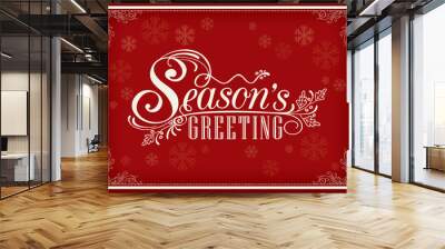 Season greeting word vintage frame design Wall mural