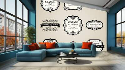 Vintage labels and frames Wall mural