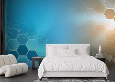 Abstract cell background. Medicine and sciense research Wall mural