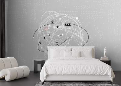 Abstract circuit board futuristic technology processing background Wall mural