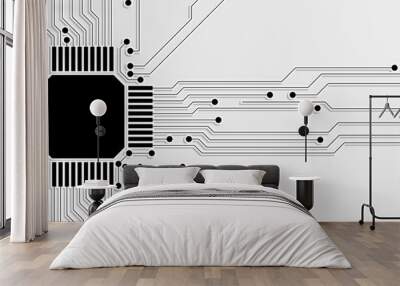 Abstract circuit board futuristic technology processing background Wall mural