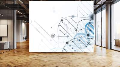 Abstract DNA technology. Science medical concept. Futuristic background Wall mural