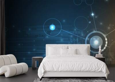 abstract futuristic circuit computer internet technology board business background Wall mural