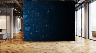 Abstract futuristic circuit computer internet technology board business dark background Wall mural