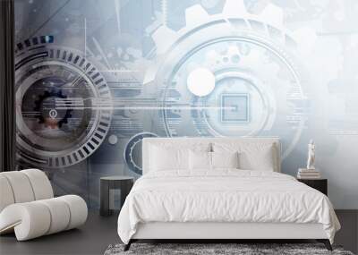 abstract futuristic data technology business background Wall mural