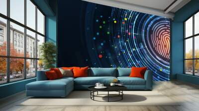 abstract futuristic fade computer technology business background Wall mural