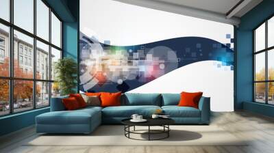 abstract futuristic fade computer technology business background Wall mural