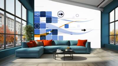 abstract futuristic internet high computer technology business b Wall mural