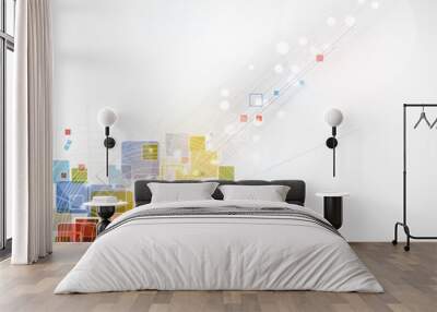 abstract grey futuristic ray computer technology business backgr Wall mural