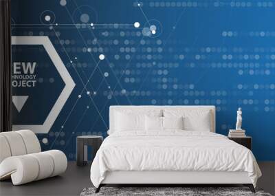 Abstract hexagon background. Technology polygonal design. Digital futuristic minimalism Wall mural