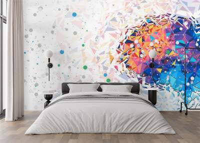 Abstract human brain. Artificial intelligence technology. Science background Wall mural