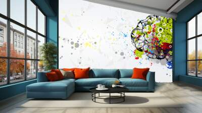 Abstract human brain. Artificial intelligence technology. Science background Wall mural