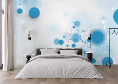 Abstract tech background. Futuristic technology interface. Vecto Wall mural