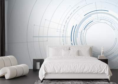 Abstract tech background. Futuristic technology interface. Vector solution Wall mural