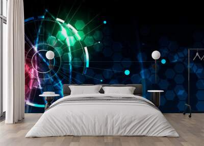 Abstract tech background. Futuristic technology interface Wall mural