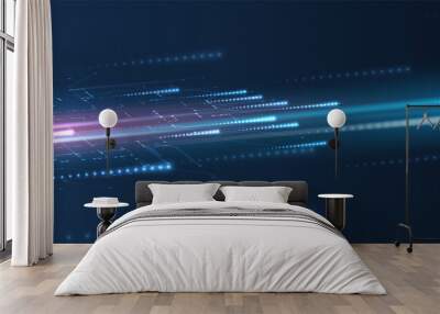 Abstract tech background. Futuristic technology interface Wall mural