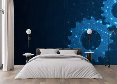 Abstract tech background. Futuristic technology interface Wall mural