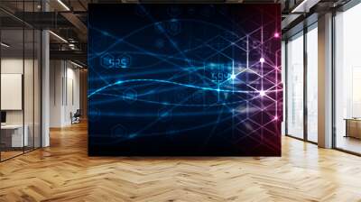 Abstract tech background. Futuristic technology interface Wall mural