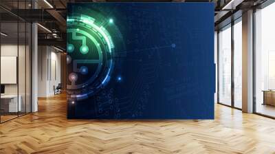 Abstract tech background. Futuristic technology interface Wall mural