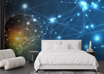 artificial intelligence. technology web background. virtual concept Wall mural