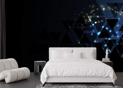 Artificial intelligence. Technology web background. Virtual concept Wall mural