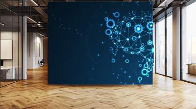 Artificial intelligence. Technology web background. Virtual concept Wall mural