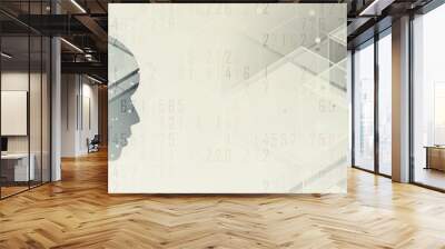 Artificial intelligence. Technology web background. Virtual concept Wall mural