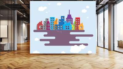 Building and real estate city illustration. Abstract background Wall mural