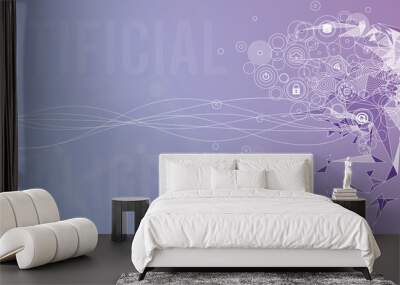 conceptual technology illustration of artificial intelligence Wall mural