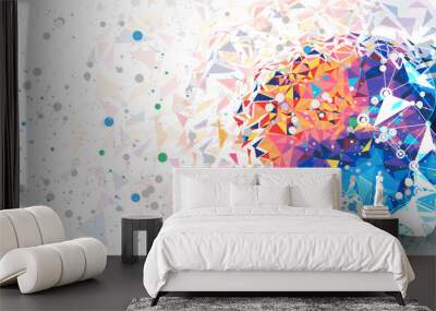 Conceptual technology illustration of artificial intelligence Wall mural