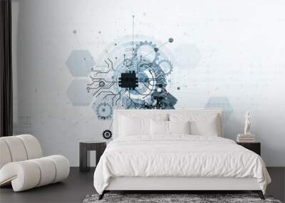 Conceptual technology illustration of artificial intelligence Wall mural