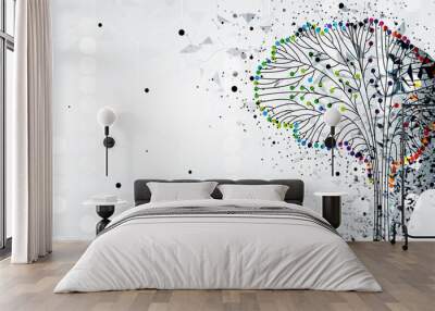 Conceptual technology illustration of artificial intelligence Wall mural