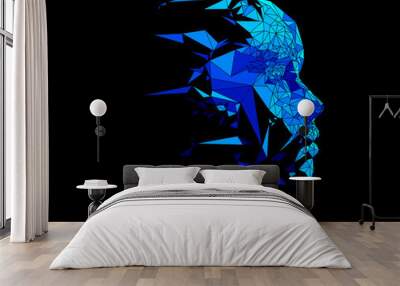 Conceptual technology illustration of artificial intelligence Wall mural