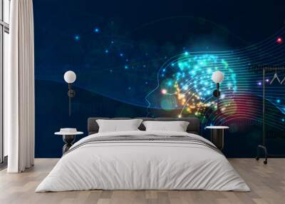 Conceptual technology illustration of artificial intelligence Wall mural