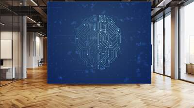 Conceptual technology illustration of artificial intelligence Wall mural