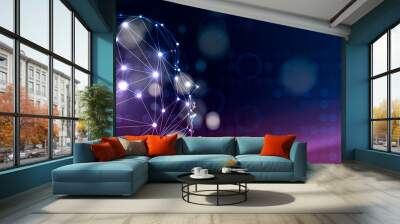 Conceptual technology illustration of artificial intelligence Wall mural