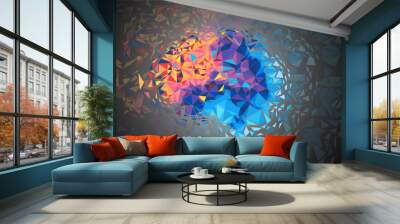 Conceptual technology illustration of artificial intelligence Wall mural