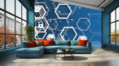 Cyber security and information or network protection. Future technology web services for business and internet project Wall mural