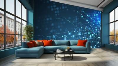 Cybersecurity and information or network protection. Future technology web services for business and internet project Wall mural