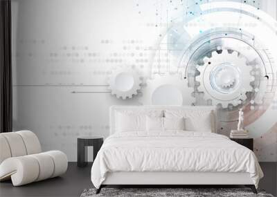 Digital technology world. Business virtual concept. Vector background Wall mural