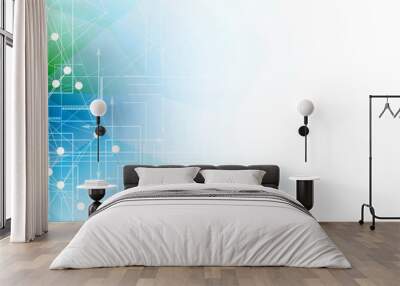 Digital technology world. Business virtual concept. Vector background Wall mural