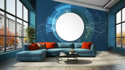 digital technology world. business virtual concept. vector background Wall mural