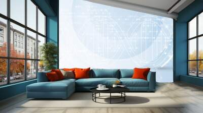 dna and medical and technology background. futuristic molecule structure presentation Wall mural