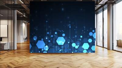 Geometric hexagon abstract background with simple polygonal elements. Medical, business, technology or science design. Handmade vector. Wall mural