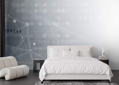 Neural network concept. Connected cells with links. High technology process. Abstract background Wall mural