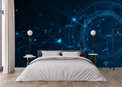 Technology abstract futuristic background for internet business. Big data concept. Wall mural